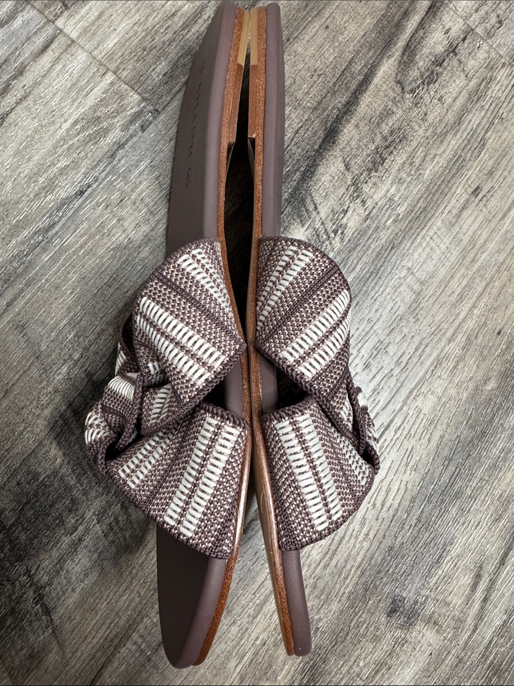 NWOB Rothy’s The Knot Sandals Size 9 Taupe Twist Slides Tie - Picture 4 of 7